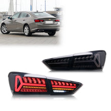 Load image into Gallery viewer, 4pcs LED Tail Lights For 2019-2025 Chevrolet Malibu LS LT RS Start-up Animation Sequential Turn Signal Smoked Rear Lamps Assembly
