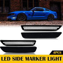 Load image into Gallery viewer, 2/4pcs Smoked Lens White LED Front & Rear Bumper Side Marker Lights For 2010-2014 Ford Mustang GT Shelby GT500 Boss 302