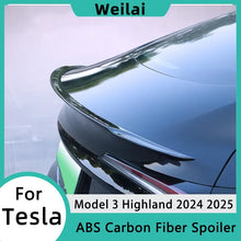 Load image into Gallery viewer, Carbon Fiber Style / Black Trunk Spoiler For 2024-2025 Tesla Model 3 Highland