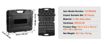 Load image into Gallery viewer, SucceBuy 1/2" 3/8" Inch Drive Impact Socket Set 13/23/33/34/48/65/90PCs SAE Metric Cr-V/Cr-Mo Socket Set 6 Point Alloy Steel Repair