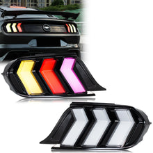 Load image into Gallery viewer, 2pcs Pair LED RGB Sequential Turn Signal Tail Lights For 2015-2023 Ford Mustang S550 V6 V8 Color Change Sequential Turn Signal Rear Lamps Assembly