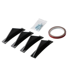 Load image into Gallery viewer, 4pcs Carbon Fiber Style/Gloss Black Universal Car Rear Bumper Diffuser Splitter Fins