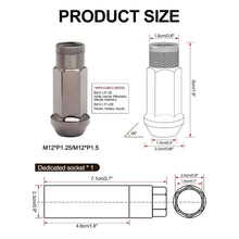 Load image into Gallery viewer, Gold/Titanium 20pcs 48mm Steel Wheel Lug Open End Extended Nuts Set M12x1.5mm with 1pcs Key For Honda Hyundai Chevrolet LN-1011 Not For Wheels With Mag/Ball Seats