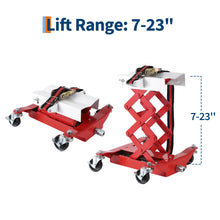 Load image into Gallery viewer, 450LB Transmission Jack Low Profile 7"-23" Inch Spacing Range Lift Trans Jack With 2M Safety Straps 4 Brake Casters For Car Truck Repair