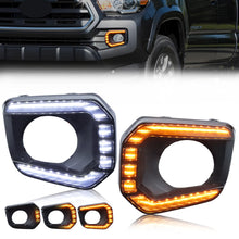 Load image into Gallery viewer, 2pcs Pair Front Turn Signal Light Fog Light Bezel DRL Light W/LED For 2016-2023 Toyota Tacoma SR/SR5/TRD off road /TRD sport/ Limited