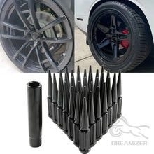 Load image into Gallery viewer, 24/32 PCS M14x1.5 Wheel Spike Lug Nuts Chrome / Black / Plated 4.4" Tall For Chevy Silverado 1500 / 2500 Cadillac Escalade Ford F-150 / F-250 Lincoln Navigator Dodge Ram 1500 Toyota Land Cruiser / Tundra / Sequoia Jeep Grand