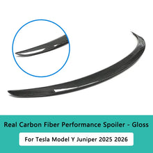 Load image into Gallery viewer, Real Carbon Fiber Matte/Gloss Trunk Lid Spoiler Wing For 2025-2026 Tesla Model Y Juniper / For 2024-2025 Tesla Model 3 Highland Real Carbon Fiber Spoiler