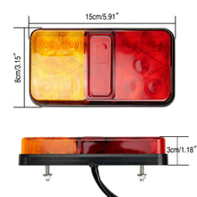 Load image into Gallery viewer, Universal Pair 10 LED Trailer Tail Rear Light Turn Signal Reverse Brake Lamp for Trailer Truck Caravan Van UTE ATV RV Tractor DC12V-24V