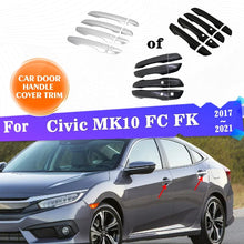 Load image into Gallery viewer, Car Outer Door Handle Covers Carbon Fiber Style/Black/Chrome For 2017-2021 Honda Civic MK10 FC FK Sedan Hatchback Exterior Trim Car Stickers Car Accessories