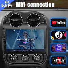 Load image into Gallery viewer, 64GB 2 Din 10" Touchscreen Carplay Android 13 Car Radio For 2010-2016 Jeep Compass/Patriot, Support Bluetooth,Back-up Camera,FM Radio,SWC,GPS Navigation
