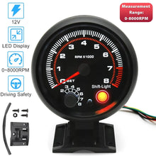 Load image into Gallery viewer, 12V 3.75" Universal Car Tachometer Gauge, 0-8000 RPM Digital RPM Meter With LED Shift Light, Automotive Racing Tach Gauge for Car, Truck &amp; Performance Vehicles
