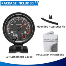 Load image into Gallery viewer, 12V 3.75" Universal Car Tachometer Gauge, 0-8000 RPM Digital RPM Meter With LED Shift Light, Automotive Racing Tach Gauge for Car, Truck &amp; Performance Vehicles
