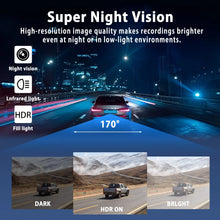 Load image into Gallery viewer, 1080P 4-Channel Car DVR with HD Display Front Side And Rear Cameras, Night Vision, G-Sensor Loop Recording - USB Rechargeable for Al
