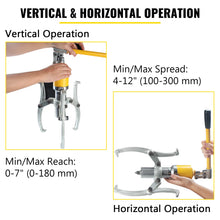 Load image into Gallery viewer, 15 Ton Hydraulic Gear Wheel Bearing Puller Separator Tool Two &amp; Three Adjustable Jaws With Portable Box For Repair Shop
