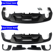 Load image into Gallery viewer, Matte Black GT500 Style Rear Bumper Lower Diffuser For 2015-2017 Ford Mustang Quad/Dual Exhaust

