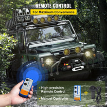 Load image into Gallery viewer, 12V Offroad Emergency 13500lbs Electric Winch With 92ft Synthetic Rope Lifting Treuils Hoist For 4X4 Car Trailer ATV Truck Off Road Boat
