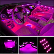 Load image into Gallery viewer, 4pcs 48 LED Car Interior Light Strips Under Dash Lighting Waterproof Kit, Atmosphere Neon Lights Strip for Car,
