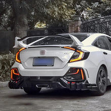 Load image into Gallery viewer, 4pcs Gloss Black Mugen Style Rear Bumper Lower Diffser Splitter For 2016-2020 Honda Civic FK7 JDM Modification Mugen Body Kit Rear Wrap Angle Rear Type R Spoiler
