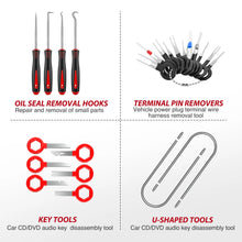 Load image into Gallery viewer, 200pcs/w Clips 42pcs/wo Clips Trim Removal Tool Set, Auto Push Pin Bumper Retainer Clip Set Fastener Terminal Remover Adhesive Cable Clips Round Handle Crowbar Kit Car Panel Radio Auto Clip Pliers
