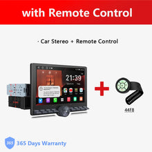Load image into Gallery viewer, Universal Car 1 Din 10.1 inch Retractable Screen Android Car Stereo Bluetooth CarPlay Auto 1Din Radio with Knob Button A5 A5L
