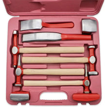 Load image into Gallery viewer, Quality 9pcs Auto Body Repair Tool Kit with 4 Carbon Steel Hammers and Hickory Handles, Spoons &amp; Dollies

