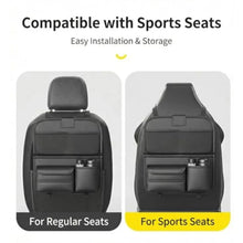 Load image into Gallery viewer, Car Backseat Organizer With Foldable Table Tray, Hanging Storage Bag With Phone Holder, Premium PU Leather Material
