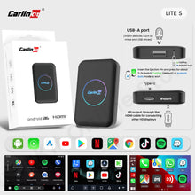 Load image into Gallery viewer, CarlinKit LiteS Android TV Box Wireless Carplay Android Auto Adapter Support Youtube Netfilx IPTV Spotify Suitable Only With Wired Carplay Or Android
