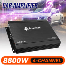 Load image into Gallery viewer, 4-Channel 12V Car Power Amplifier Digital Stereo Surround Passive Subwoofer Audio Player Max 8800W
