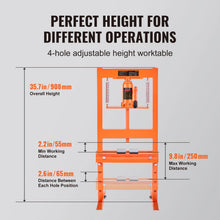 Load image into Gallery viewer, 6 Ton Hydraulic Shop Press H-Frame Hydraulic Garage/Shop Floor Press Shop Press with Press Plates for Garage Shop Workshop

