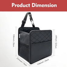 Load image into Gallery viewer, 2pcs Black Car Seatback Large Organizer With Storage Pockets, PU Leather Car Trash Bag 2.14 Gallon Large Capacity
