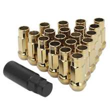 Load image into Gallery viewer, Gold/Titanium 20pcs 48mm Steel Wheel Lug Open End Extended Nuts Set M12x1.5mm with 1pcs Key For Honda Hyundai Chevrolet LN-1011 Not For Wheels With Mag/Ball Seats
