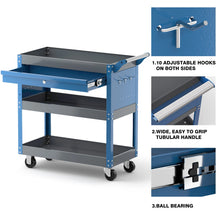 Load image into Gallery viewer, AIRAJ c Metal Heavy Duty Mechanic Cart With Drawers And Pegboard Industrial Utility Cart
