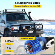 Load image into Gallery viewer, 12V Offroad Emergency 13500lbs Electric Winch With 92ft Synthetic Rope Lifting Treuils Hoist For 4X4 Car Trailer ATV Truck Off Road Boat
