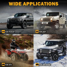 Load image into Gallery viewer, 1 Pair 4.5 Inch 120W LED White DRL Amber Turn Signal Work Auxiliary Lights For Truck SUV Offroad
