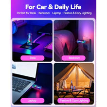 Load image into Gallery viewer, 2pcs USB Plug-in Car Lights Touch Dimmable Ambient Lamps with 13 Modes 7 Static + 6 Dynamic Mini USB Lights for Car, Bedroom
