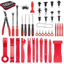 Load image into Gallery viewer, 200pcs/w Clips 42pcs/wo Clips Trim Removal Tool Set, Auto Push Pin Bumper Retainer Clip Set Fastener Terminal Remover Adhesive Cable Clips Round Handle Crowbar Kit Car Panel Radio Auto Clip Pliers
