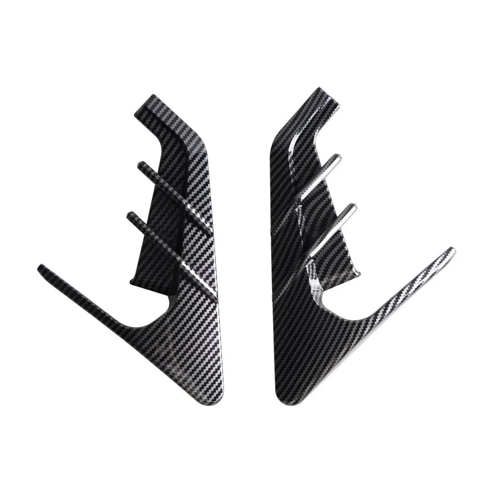 2pcs Carbon Fiber Car Fender Side Camera Flanks Covers Spoiler Canards Decorative Protector Guards Dustproof DIY Kit For Tesla Model 3 Y