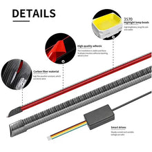 Load image into Gallery viewer, Universal Car Carbon Fiber Style Trunk Spoiler Wing Kit with LED Brake Light, for Cars Driving Brake Turn Signal Running Trim Lamp 51" Inch Trim To Fit
