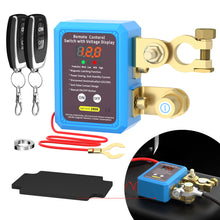 Load image into Gallery viewer, DaierTek 240A Kill Switch 12V Remote Battery Disconnect Switch with LED Voltage Display Automatic Power Shut Off Switch for Auto Top Post
