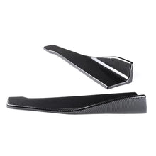 Load image into Gallery viewer, 2Pcs Universal Car Rear Bumper Lip Splitter Diffuser / Side Winglet Aprons Gloss Black / Carbon Fiber Style Wings
