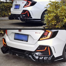 Load image into Gallery viewer, 4pcs Gloss Black Mugen Style Rear Bumper Lower Diffser Splitter For 2016-2020 Honda Civic FK7 JDM Modification Mugen Body Kit Rear Wrap Angle Rear Type R Spoiler
