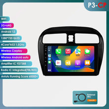 Load image into Gallery viewer, Hizpo 9-Inch 4G 2 Din Wireless Apple CarPlay Android Multimedia Player For 2012-2023 Mitsubishi Mirage/Spacestar/2015-2023 Dodge Attitude CarPlay Smart Intelligent Systems IPS Touch Screen Stereo Video Player With Day/Night M
