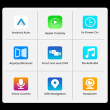 Load image into Gallery viewer, Universal Car 1 Din Android 10.26 Inch Touchscreen Portable 4K Car DVR Wireless Carplay Multimedia Player Auto GPS Navigation Video Recorder Dashboard Dual Lens Wifi FM
