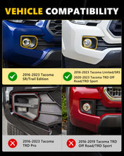 Load image into Gallery viewer, 2pcs Pair Front Turn Signal Light Fog Light Bezel DRL Light W/LED For 2016-2023 Toyota Tacoma SR/SR5/TRD off road /TRD sport/ Limited
