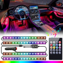Load image into Gallery viewer, 4pcs 48 LED Car Interior Light Strips Under Dash Lighting Waterproof Kit, Atmosphere Neon Lights Strip for Car,

