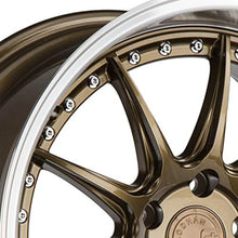 Load image into Gallery viewer, DS07 18"x8.5' Inch Custom Wheel for HighPerformance Vehicles With 35mm Offset 5x114.3 Bolt Pattern 73.1mm Hub Diameter Bronze &amp; Bright Fin Aluminum Alloy Rim
