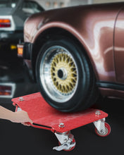 Load image into Gallery viewer, Car Tire Wheel Trolley Dollies 2/4PCS 1500lb Each Weight Capacity Vehicle Skate Moving Tire with 4 Casters Auto Repair Mover
