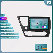 Load image into Gallery viewer, Hizpo 9&#39;&#39; 2 DIN Android 12 Carplay Multimedia Player Car Radio For 2013-2016 Honda Civic Navigation GPS Carplay Auto 4G WIFI 7862 Car Intelligent Player
