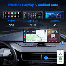 Load image into Gallery viewer, Universal Car 1 Din Android 10.26 Inch Touchscreen Portable 4K Car DVR Wireless Carplay Multimedia Player Auto GPS Navigation Video Recorder Dashboard Dual Lens Wifi FM
