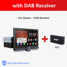 Load image into Gallery viewer, Universal Car 1 Din 10.1 inch Retractable Screen Android Car Stereo Bluetooth CarPlay Auto 1Din Radio with Knob Button A5 A5L
